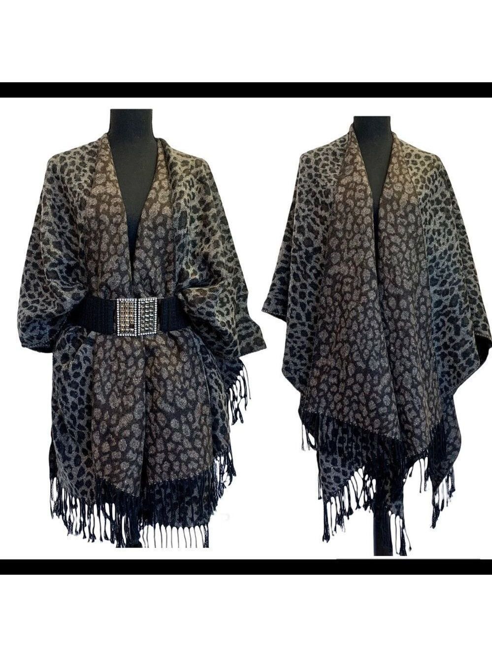 Cejon Leopard cheetah animal print shawl poncho